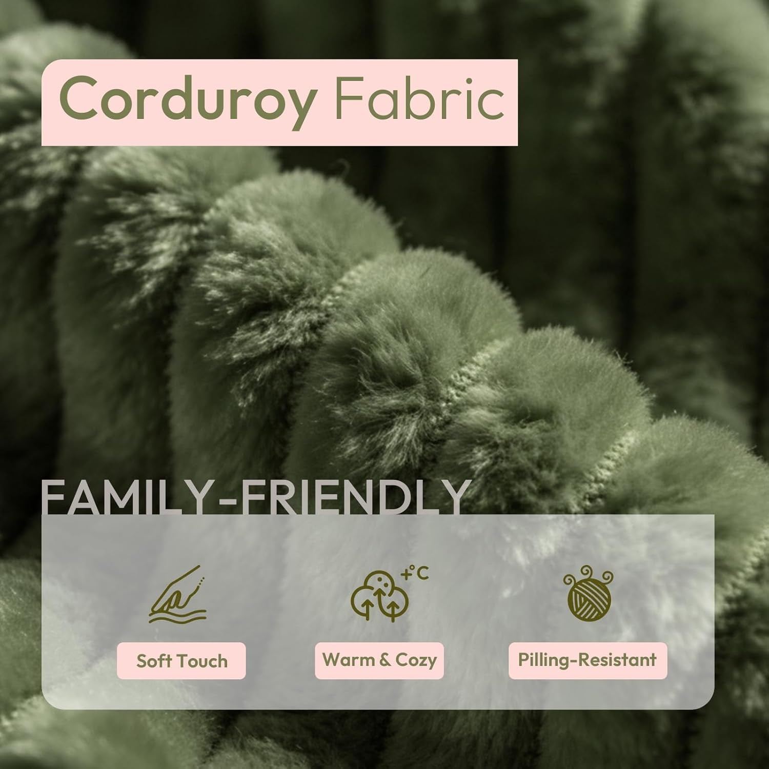 Green Futon Sofa Bed Convertible Loveseat Sleeper Sofa Couch, Corduroy Pullout Sofa Fold Out Couch Bed with USB Ports, Cup Holders, Armrest for Living Room, Bedroom Apartment Room | Lveseat Sleeper