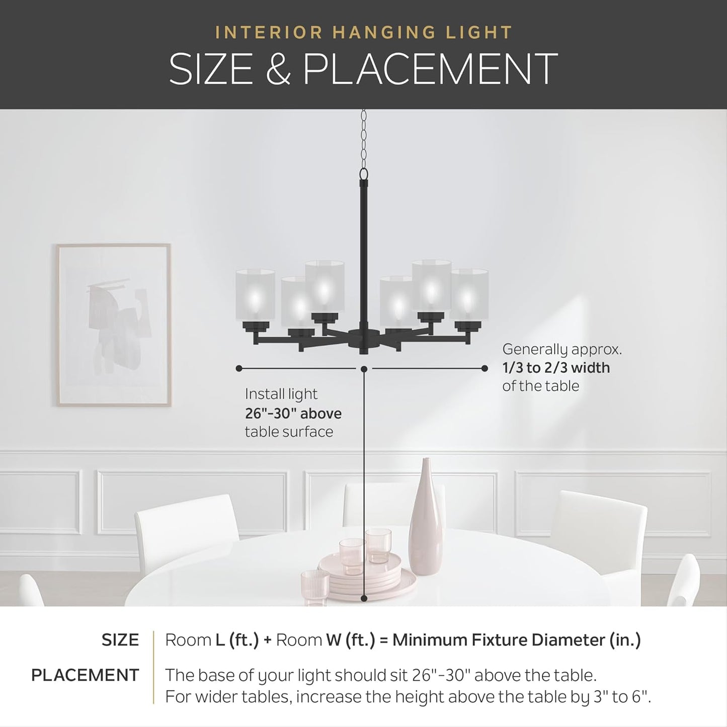 Pallas 6-Light Chandelier in Brushed Natural Brass, Classic Ceiling Light Fixture with Optional Linen Tapered Shades for Foyer, Living Room, or Dining Room, (32.25" W X 13.75" H), 52516BNB