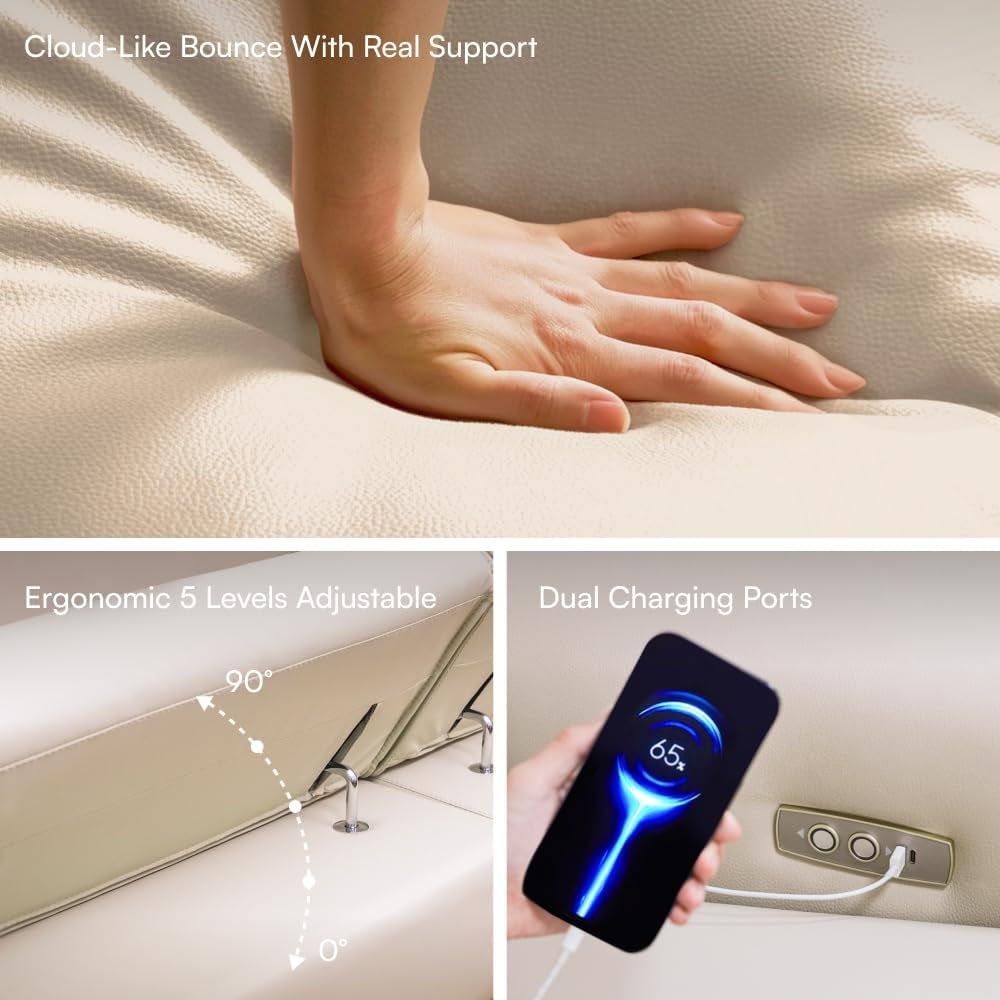 78" Leather Power Reclining Sofa, Modern Recliner Couch with Electric Backrest and Footrest, Modular Sectional Sofa for Living Room, Spacious and Comfortable, Khaki