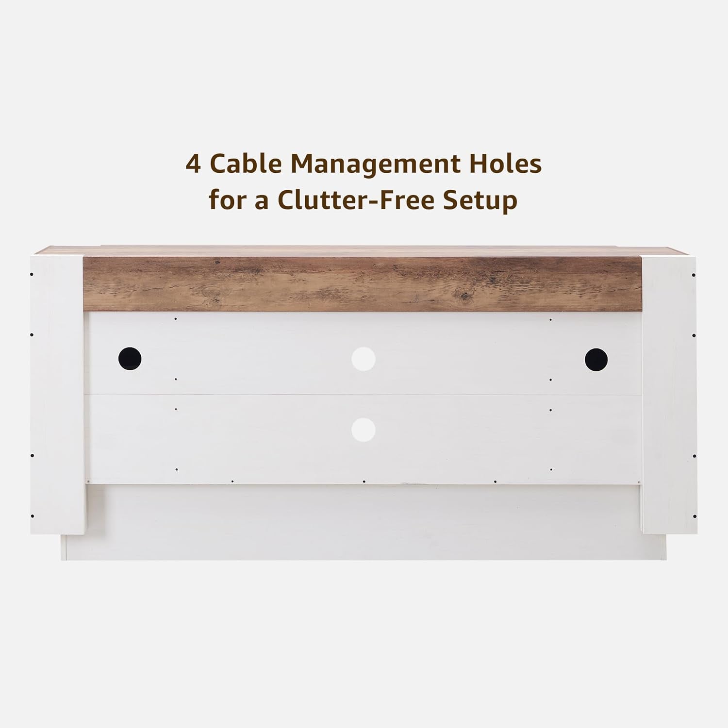Modern 70" TV Stand, Entertainment Center for Tvs up to 80", Media Console with Large Open Storage & Side Cabinets, Thick Wood Design for Living Room, Antique White