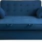 Ainsley 66.5" onvertible Sleeper Loveseat, Full Size, Dreamoil omfort, Soft Velvet Fabri, Navy