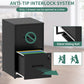 2 Drawer File Cabinet with Lock,Metal Vertical Filing Cabinets for Home Office,Heavy Duty File Storage Cabinet for Letter/Legal/A4/F4 Size File,Assembly Require (Black, Vertical 2 Drawer)