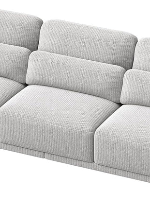 89″ Modern 3-Seater Sofa with Deep Seats and Wide Armrests, Upholstered in Grey with Removable Cotton-Linen Cushion Cover, Ideal for Living Room Comfort