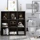 9-Cube Storage Shelf Bookcase - Wooden 3-Tier Free Standing Open Bookshelf for Home and Office, Organizer Cabinet in Black
