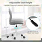 Small Home Office Desk Chair, Swivel Rolling Study Computer Chair, Adjustable Height Task Chair with Armless Mid Back, Upholstered Mesh Seat, Grey