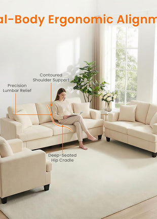 Chic 6-Piece Chenille Sectional Sofa Set for Comfortable Gatherings and Modern Living Decor