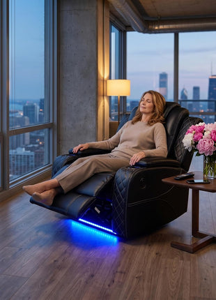 Ritz Power Recliner Living Room Set with LED Lighting for Apartments, Dormitories, Guest Houses, Playrooms, and Airbnbs