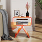 Acrylic Nightstand Side Table Modern Design Clear Home Decor Display End Table for Living Room (Orange)