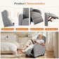 Recliner Chair Fabric Recliner Sofa No Massage, Home Theater Seating with Lumbar Support, Adjustable Push Back Overstuffed High-Density Sponge Reclining for Living Room, Slate Gray