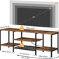 TV Stand with Power Outlets to 65 Inches, TV Console Table with Open Storage Shelves, Industrial Media Entertainment Center for Living Room Bedroom, Rustic Brown and Black BF40DS01