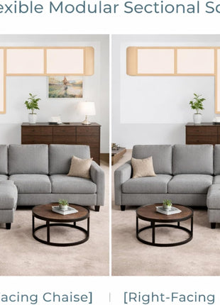 Versatile Grey Sleeper Sofa Bed with Storage Chaise - Elegant L-Shaped 3-Seat Sectional for Compact Living Spaces