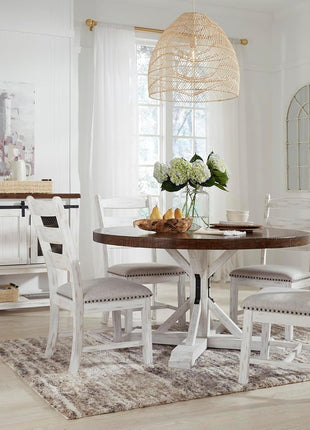 Valebeck Farmhouse Dining Room Server and Buffet Cabinet by Signature Design by Ashley in White and Brown