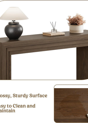 43-Inch Wooden Console Table with Step Design for Entryway and Living Room, Perfect for Hallway and Home Decor