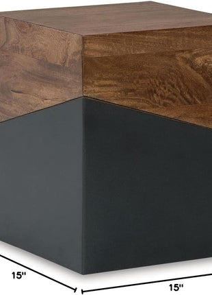 Signature Design by Ashley Trailbend Eclectic Brown and Gunmetal Finish Accent End Table