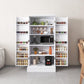 47” Pantry Cabinet, Kitchen Pantry Storage Cabinet with Doors and Adjustable Shelves,Freestanding Buffet Cupboards Sideboard for Living Room and Dinning Room (White)