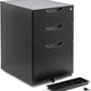 Mobile File Cabinet, Black, 20.71" D X 15.51" W X 24.29" H | with Lock, 3 Drawer
