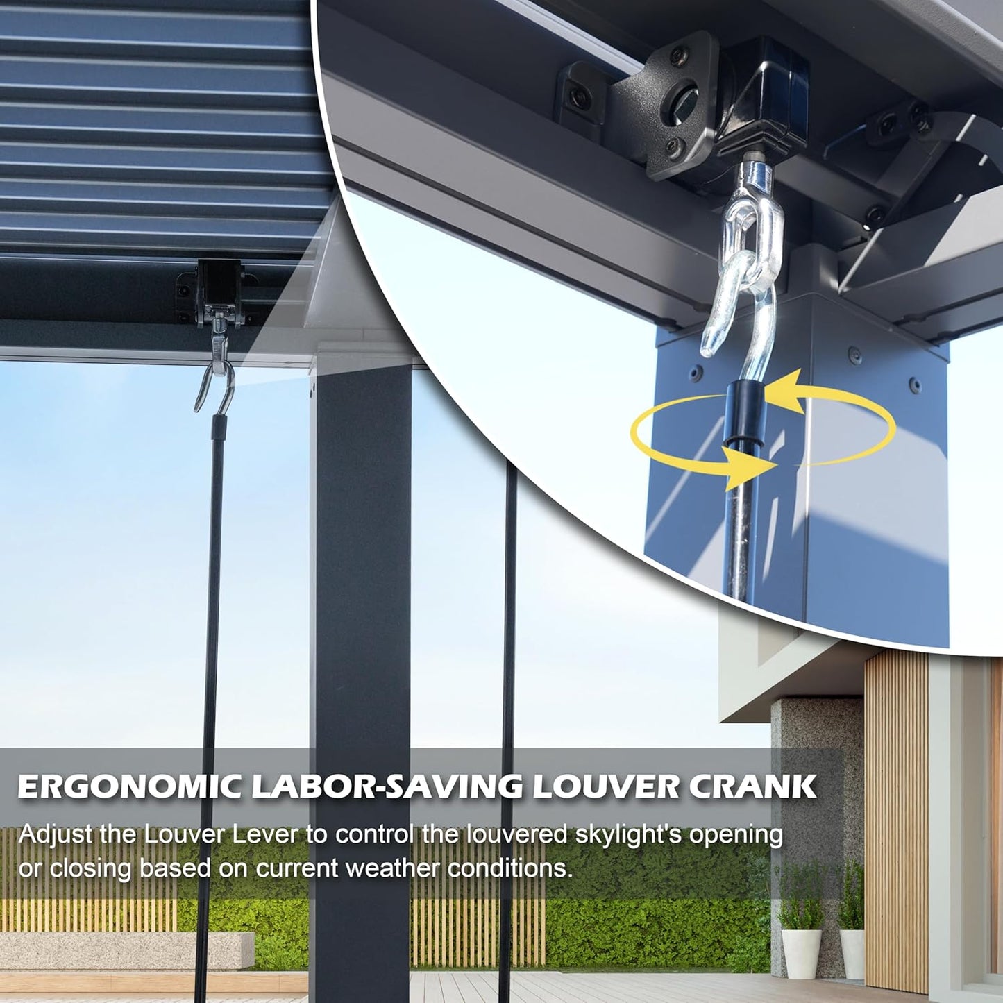 Patio Pergola Canopy Modern Aluminum Pergola with Adjustable Louvered Gazebo for BBQ, Backyard,Party, Lawn,Garden (Dark Gray, 10X20FT)