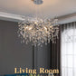Modern Tree Branch Crystal Chandelier Luxury Silver Crystal Pendant Lighting 23.6" Contemporary 8-Light Chandeliers for Dining Room Kitchen Bedroom Living Room