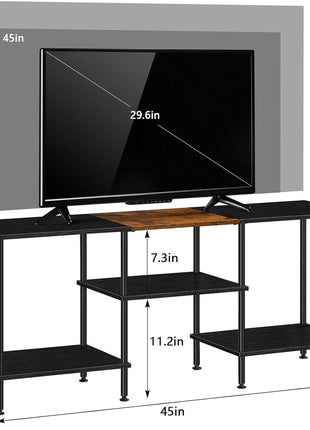 50-Inch Black Entertainment Center with Storage for 32 to 50-Inch TVs - Versatile Console Table for Living Room, Bedroom, and Office