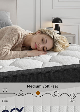 12-Inch Medium Firm Queen Mattress with 5-Layer Construction and 7-Zone Body Support for Enhanced Pressure Relief and Motion Isolation - CertiPUR-US Certified