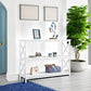 Console Table with 3 Storage Shelves, Entryway Table Sofa Side Table Narrow Long Bookshelf for Hallway Living Room, Accent Furniture, White | Bookshelf, for Hallway, for Living Room, Accent Furniture