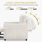 55" Convertible Sofa, 3-In-1 Sleeper Sofa with Pull-Out, Velvet Futon Couch with Adjustable Backrest and USB, Modern Loveseat for Living Room Apartment, Light Beige