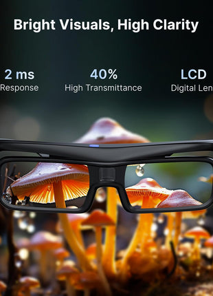 Nova Mini Bundle - Portable Laser Projector with Google TV, 1080P FHD, 1200 Lumens, 15000:1 Contrast Ratio, 3D Capability, Auto Setup, 150" Display, 8W Dolby Audio, and DLP Link 3D Glasses (2-Pack)