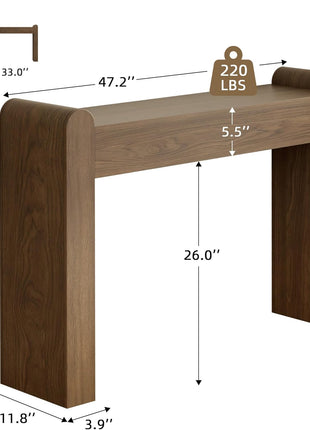 47-Inch Arc Console Table - Elegant Wooden Entryway Table for Living Room, Hallway, and Home Decor