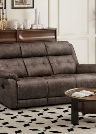 Oversized Manual Recliner Sofa - 86” Extra Wide Three-Seater Couch for Living Room with Dual Pull Handle Recliners, Upright Middle Seat, One-Piece Design, No Assembly Required, Performance Fabric