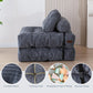 Folding Sofa Bed, Convertible Sleeper Chair with Pillow Foldable Mattress with Back Support, Portable Fold Out Chair Bed Comfy Floor Sofa Lounge for Living Room Bedroom, Dark Grey, Single