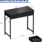 32 Inch Small Computer Desk with 2 Drawers for Bedroom Study Writing Home Office Table for Small Spaces Black