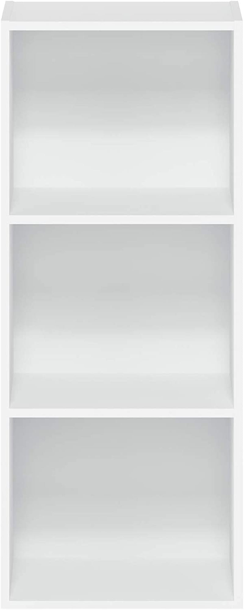 LUDER Book Shelf, 3-Cube Bookshelf, Bookcase with Open Shelves, 9.3 X 12 X 31.5, for Living Room, Bedroom, Home Office, White