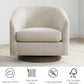 Swivel Accent Chair, FSC Certified Upholstered Fabric Barrel Chair for Living Room Set of 2, Fully Assembled, Linen