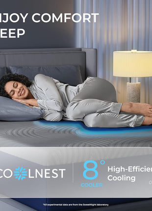 Coolnest 14-Inch King Size Memory Foam Mattress with Advanced Cooling Technology and 5-Zone Ergonomic Support, Medium Firmness, CertiPUR-US Certified