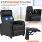 Recliner Sofa Massage Chair Home Theater Seating with Lumbar Support and Padded Backrest for Living Room and Bedroom (Leather, Black)