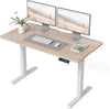 48 × 24 Inches Standing Desk, Ergonomic, Electric Height Adjustable, Sit and Stand Up, Computer Office Desk with Splice Board, White Frame/Maple Top