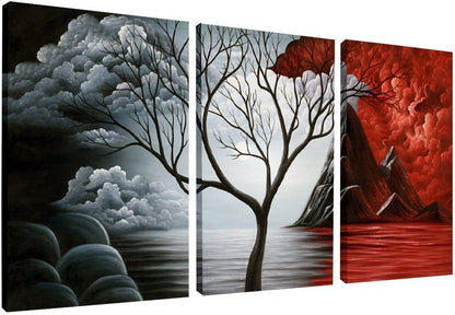 the Cloud Tree 3 Panels Modern Giclee Canvas Prints Artwork Abstract Seascape Paintings Reproduction Sea Beach Pictures Printed on Canvas Wall Art for Home Decorations Wall Decor