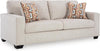Aviemore Coastal Sofa Sleeper with Bi-Fold Memory Foam Mattress and 2 Accent Pillows, Queen, Beige