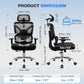 Ergonomic Office Desk Chair, High Back Mesh Office Chair with Adjustable Lumbar Support, 3D Headrest, Big and Tall Home Computer Desk Chairs Comfy for Work, Gaming, 300Lbs, Black