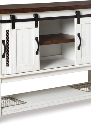 Valebeck Farmhouse Dining Room Server and Buffet Cabinet by Signature Design by Ashley in White and Brown