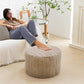 Pouf Ottoman Stuffed round Modern Foam Filled Ottoman Foot Rest Poufs for Living Room Chair Decorative Boho Foot Stool for Wedding Christmas Party