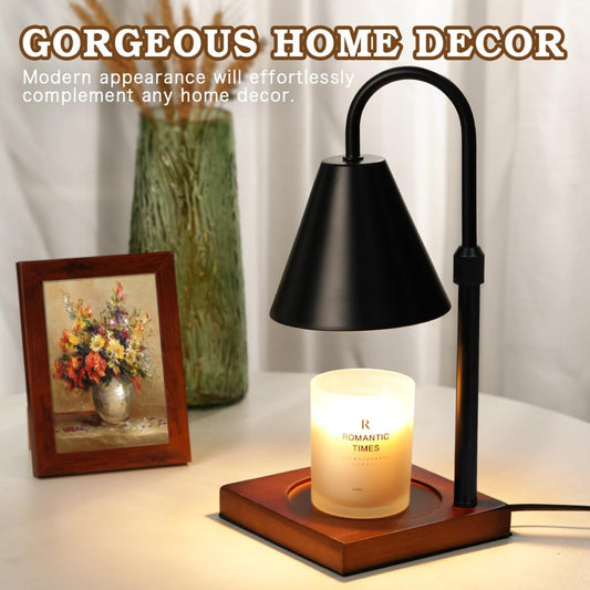 Modern Candle Warmer Lamp with Timer, Dimmable Candle Lamp Warmer, Men Women for Birthday Gifts, Valentines Day Gifts, Black Candle Warmer, Adjustable Candle Light, Cozy Living Room Bedroom Home Decor