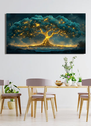 Canvas Wall Art - Tree of Life Design for Living Room and Home Office Decor, 24" x 48
