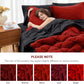 7 Pieces Queen Comforter Set, Reversible Bed in a Bag Queen Size, All Season Bedding Set with Comforter, Flat Sheet, Fitted Sheet, Pillowcases & Shams, Red & Black