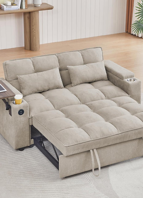65-Inch Modern Loveseat Sofa with Corduroy Recliner, Dual Armrest Storage, Integrated Spring Cushion, Solid Wood Frame, and Built-In USB Charging Port
