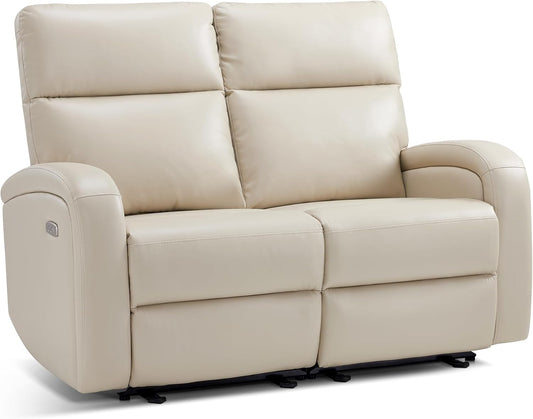 56" Zero Wall Recliner Loveseat, 2-Seat Power Wall Hugger Sofa with USB & Type-C Dual Ports, for Small Space, Living Room, RV PR646M1 (Beige, Loveseat)