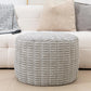 round Ottoman Pouf Ottoman Foot Stool Seat Faux Fur Bean Bag Foot Rest Floor Chair Leg Rest for Living Room, Bedroom or Wedding Gifts 20X20X14 Inches (Light Gray)