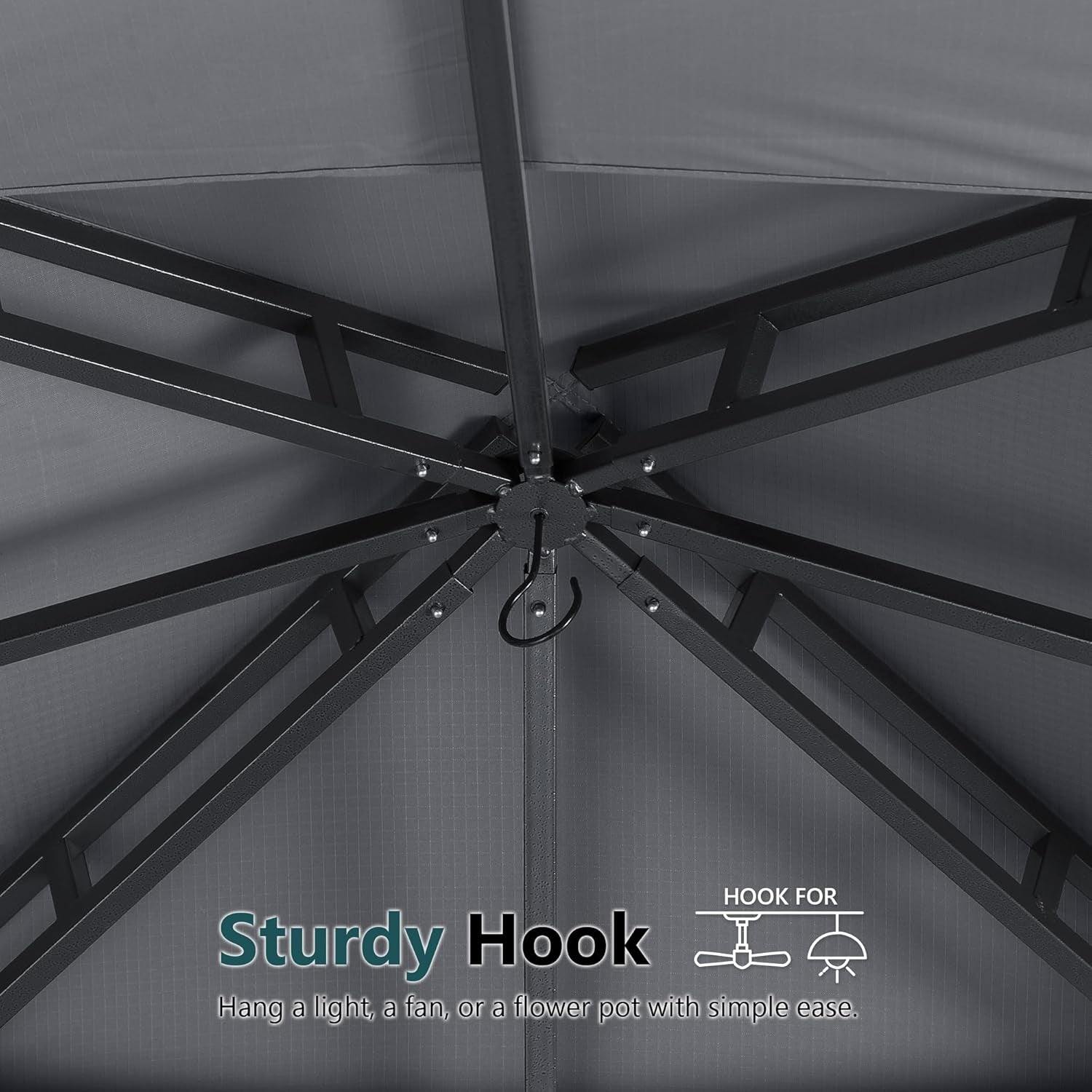 Outdoor Garden Gazebo for Patios with Stable Steel Frame and Netting Walls (10X12,Dark Gray)