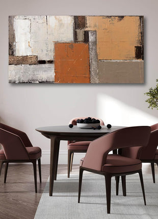 Vibrant Abstract Orange Wall Art - Contemporary Graffiti Decor for Living Spaces, 24" x 48