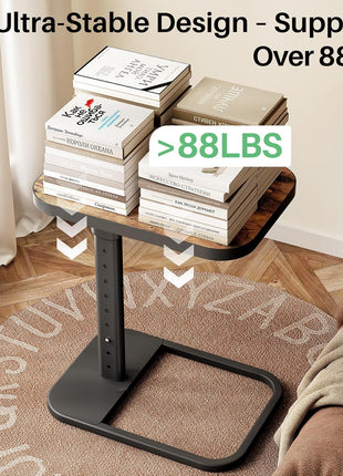 Adjustable Height Flip-Top TV Tray Table with Rounded Metal Corners - Versatile Snack Table for Compact Living Spaces